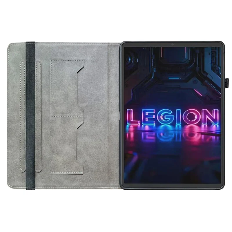For Lenovo Legion Y700 (Gen 5) Leather Case Pattern Printed Stand Tablet Cover with Card Slots - Plum Blossom