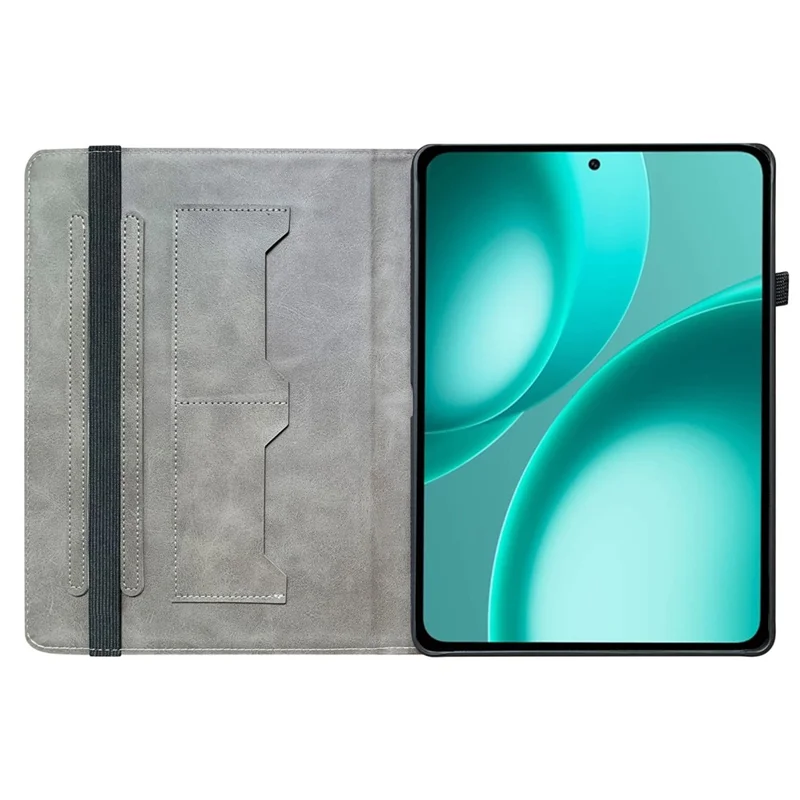 For Oppo Pad Mini Leather Case Pattern Printed Stand Tablet Cover with Card Slots - Plum Blossom