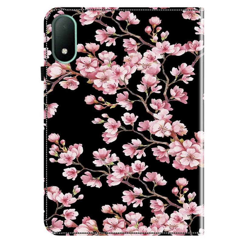 For Oppo Pad Mini Leather Case Pattern Printed Stand Tablet Cover with Card Slots - Plum Blossom