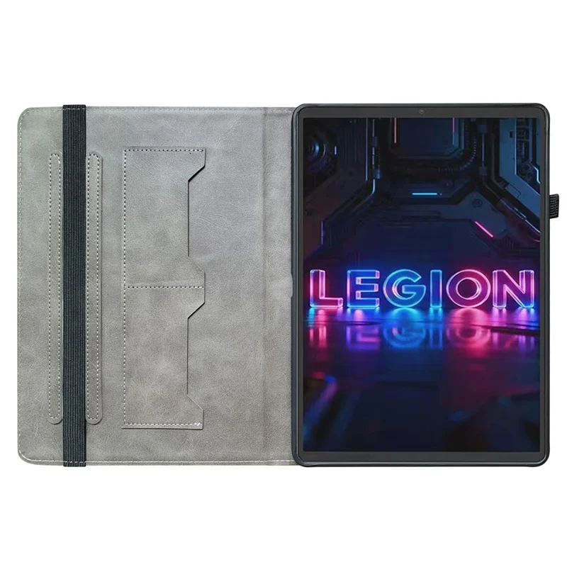 Leather Case For Lenovo Legion Y700 (Gen 5) Pattern Printed Stand Tablet Cover with Card Slots - Pink Butterfly