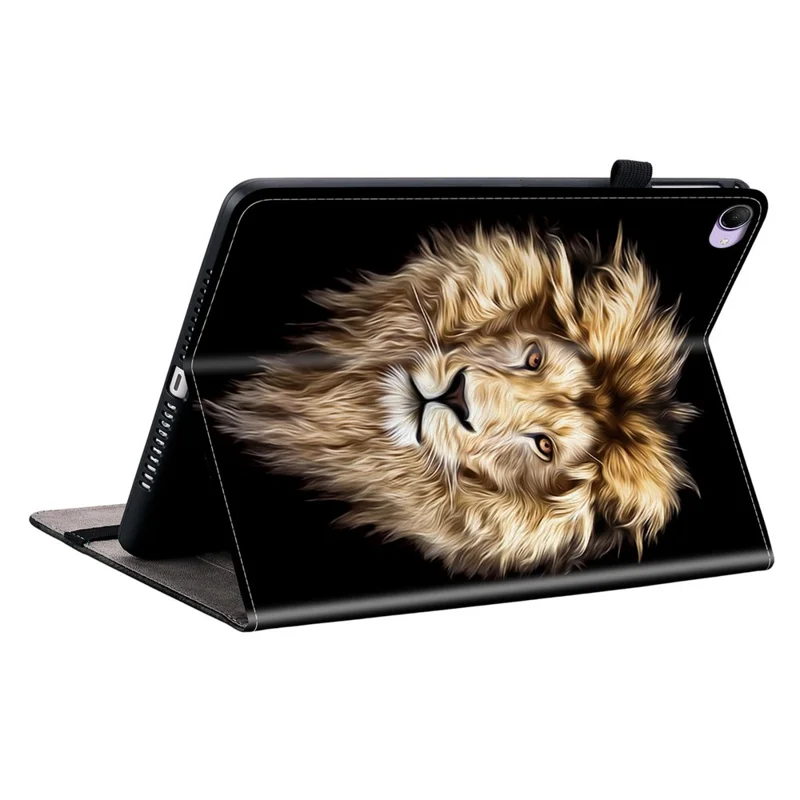 For Xiaomi Redmi K Pad 2 Leather Case Pattern Printed Stand Tablet Cover with Card Slots - Lion Head