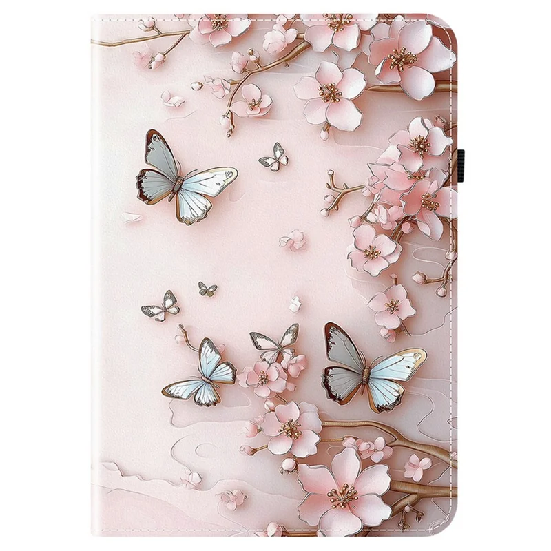 Leather Case For Xiaomi Redmi K Pad 2 Pattern Printed Stand Tablet Cover with Card Slots - Pink Butterfly