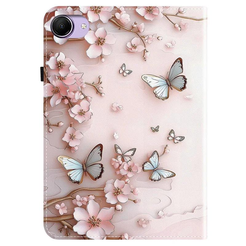 Leather Case For Xiaomi Redmi K Pad 2 Pattern Printed Stand Tablet Cover with Card Slots - Pink Butterfly