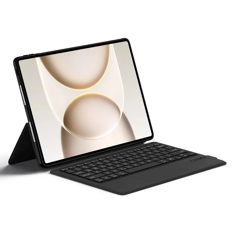 Funda de Cuero con Teclado Bluetooth Compatible con Touchpad para Honor MagicPad 3 Pro 12.3 (sin Retroiluminación) - Negro