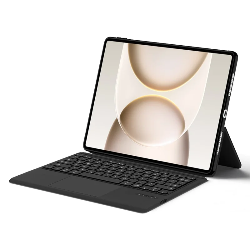 Funda de Cuero con Teclado Bluetooth Compatible con Touchpad para Honor MagicPad 3 Pro 12.3 (sin Retroiluminación) - Negro