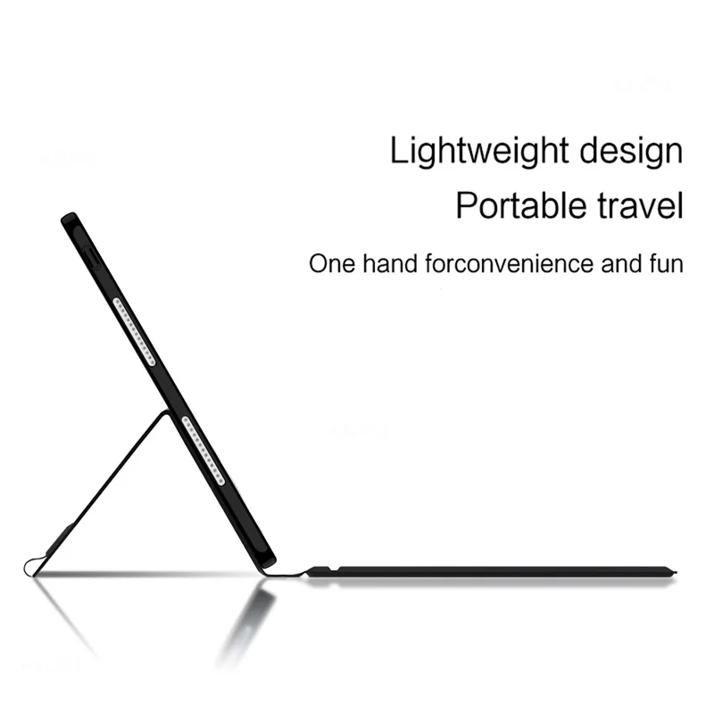 Funda de Cuero con Teclado Bluetooth Compatible con Touchpad para Honor MagicPad 3 Pro 12.3 (sin Retroiluminación) - Negro