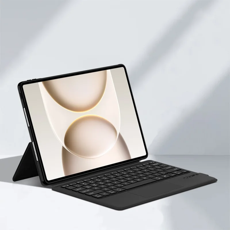 Funda de Cuero con Teclado Bluetooth Compatible con Touchpad para Honor MagicPad 3 Pro 12.3 (sin Retroiluminación) - Negro