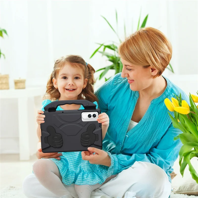 غطاء لوحي من مادة EVA بمسند إبهام لهاتف Lenovo Yoga Tab 11.1 / TECNO Megapad SE - أسود