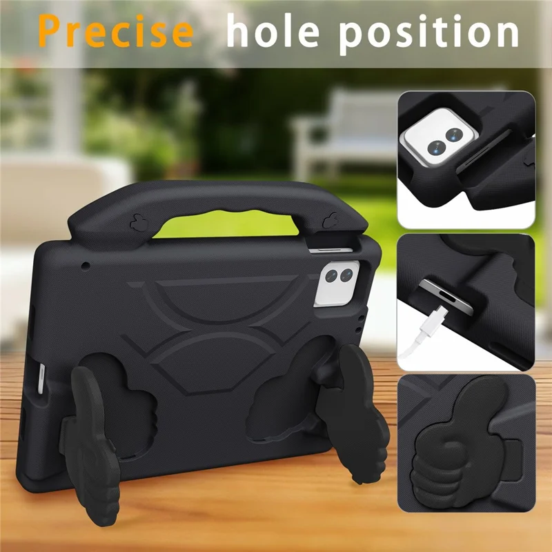 Tablet Case For Xiaomi Poco Pad X1 / Pad 8 / Pad 8 Pro / Pad 7 / Pad 7 Pro EVA Thumb Kickstand Cover - Black