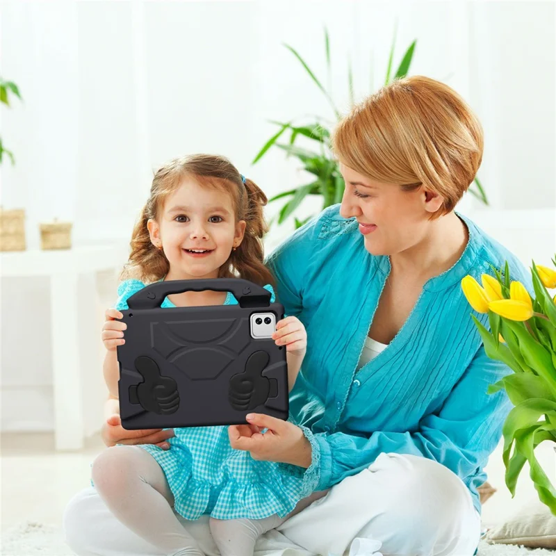 Tablet Case For Xiaomi Poco Pad X1 / Pad 8 / Pad 8 Pro / Pad 7 / Pad 7 Pro EVA Thumb Kickstand Cover - Black
