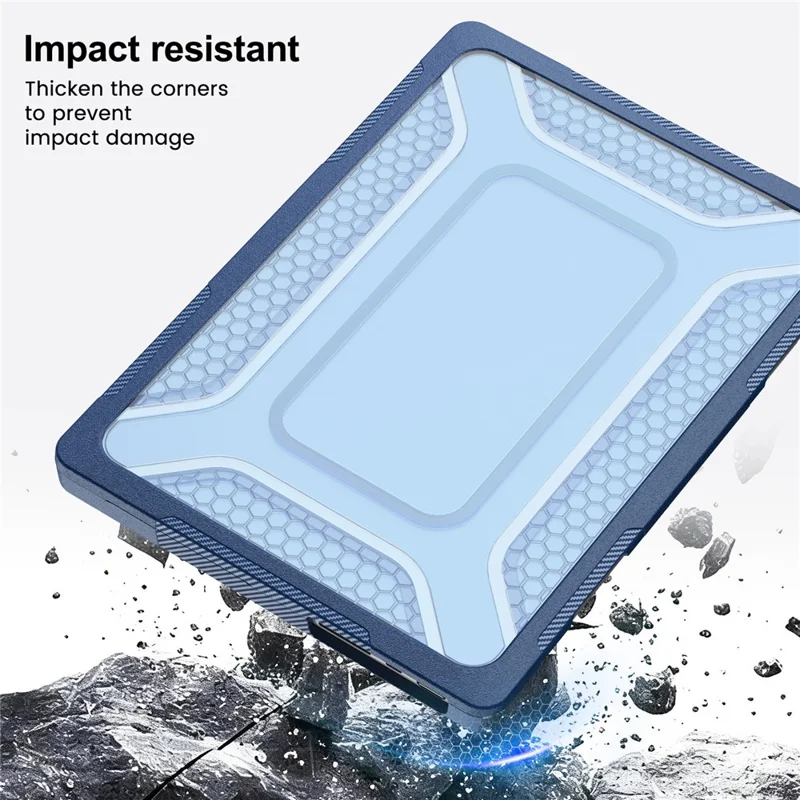 Protective Case with Metal Kickstand for MacBook Pro 14 inch (2026) / (2025) / (2024) / (2023) / (2022) / (2021) Honeycomb Cooling Design PC+TPU Laptop Cover - Navy Blue - 10