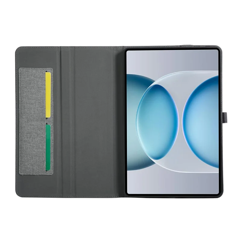 Étui pour Honor MagicPad 3 Pro 12,3 avec support, porte-cartes, revêtement en cuir texturé tissu - Gris