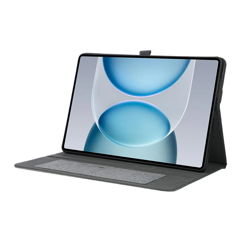 Étui pour Honor MagicPad 3 Pro 12,3 avec support, porte-cartes, revêtement en cuir texturé tissu - Gris