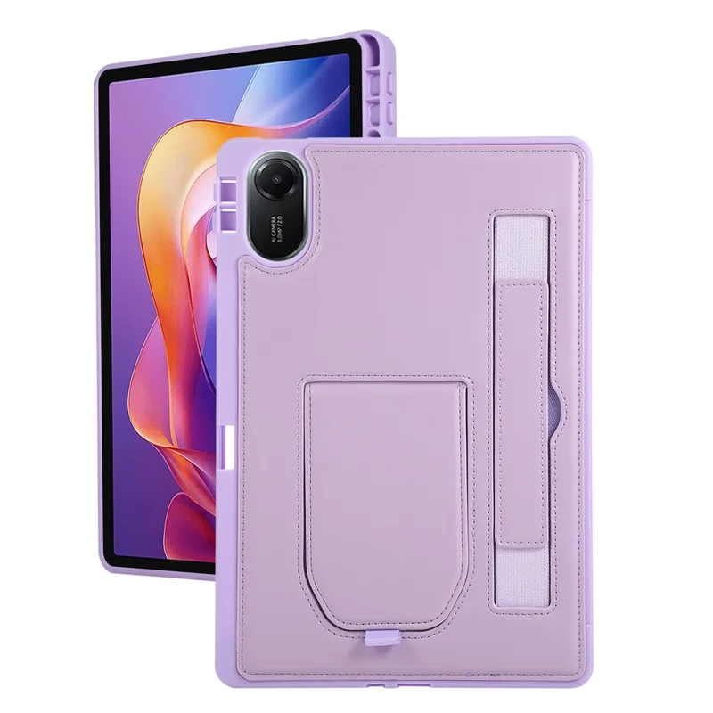 For Xiaomi Redmi Pad 2 11 Case Kickstand PU + TPU Tablet Cover with Wristband   /   Pen Slot - Purple