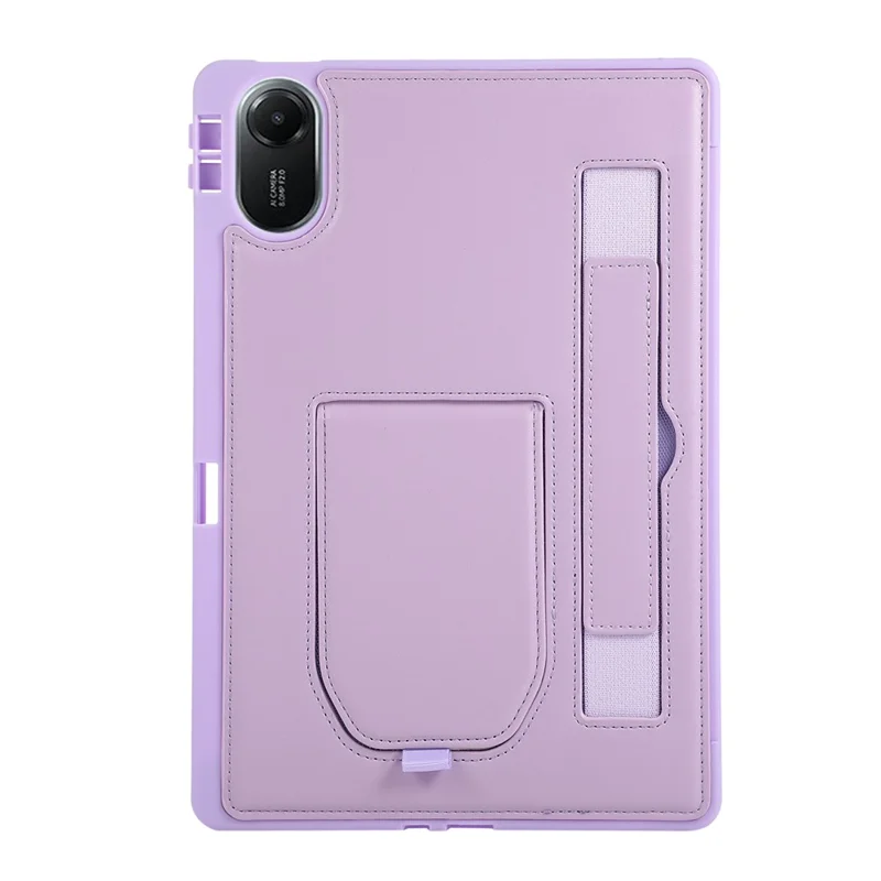 For Xiaomi Redmi Pad 2 11 Case Kickstand PU + TPU Tablet Cover with Wristband   /   Pen Slot - Purple