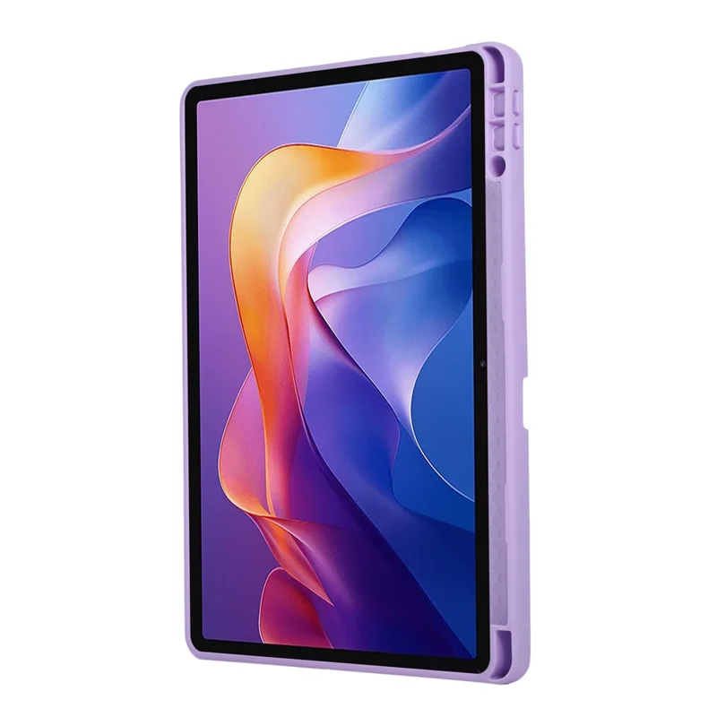 For Xiaomi Redmi Pad 2 11 Case Kickstand PU + TPU Tablet Cover with Wristband   /   Pen Slot - Purple
