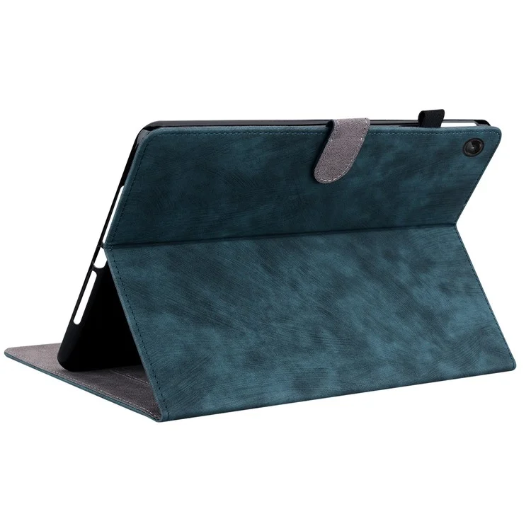 Para Lenovo Tab M10 Plus (3ª generación) / Xiaoxin Pad 2022 de 10.6 pulgadas Estuche con patrón de tigre lindo impreso Funda protectora de TPU+PU Leather a prueba de arañazos con soporte/ranura para tarjeta - Azul oscuro