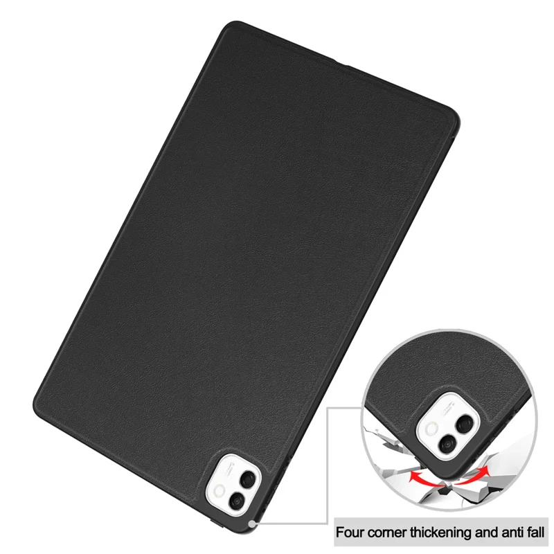 For Honor MagicPad 3 Pro 12.3  /  MagicPad 4 PU Leather Tri-fold Stand Tablet Case Smart Auto Wake  /  Sleep Folio Cover - Black