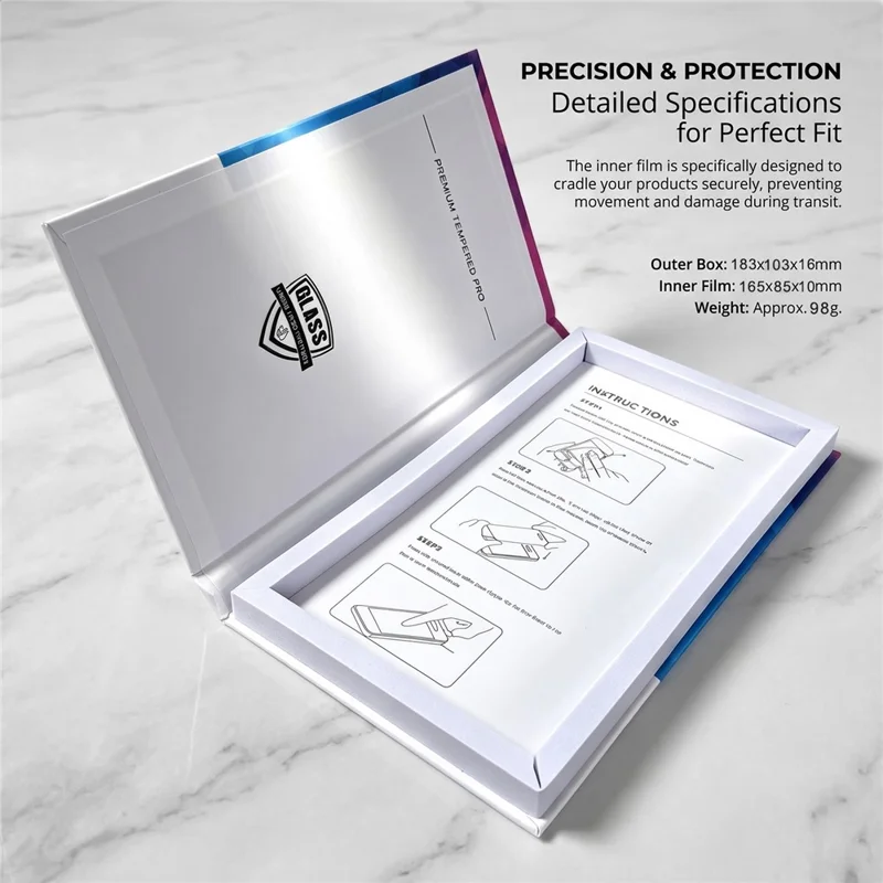 100Pcs 7 inch Tempered Glass Screen Protector Packaging Box Hard Case Bulk Wholesale Storage - Blue