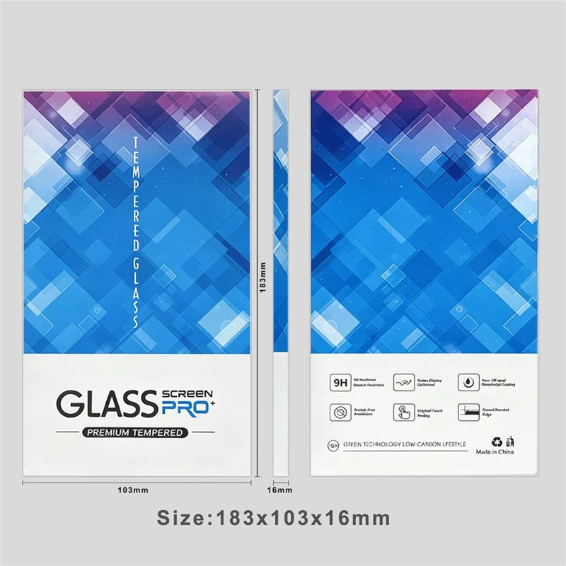 100Pcs 7 inch Tempered Glass Screen Protector Packaging Box Hard Case Bulk Wholesale Storage - Blue