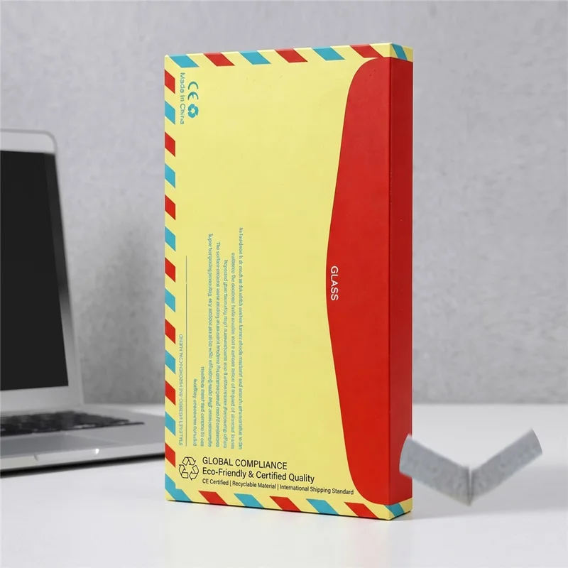 50Pcs 7.5 inch Tempered Glass Screen Protector Packaging Box Envelope Style Cardboard Folding Hard Box - Yellow
