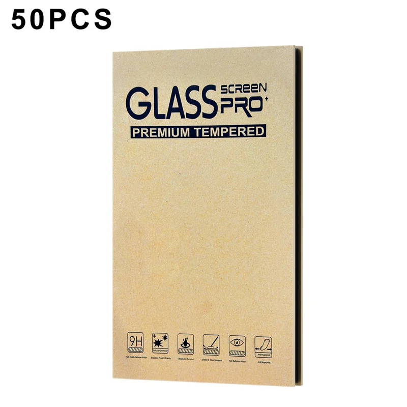 50Pcs 12.9 inch Packaging Box for Tempered Glass Screen Protector Kraft Paper Foldable Storage Case - Yellow