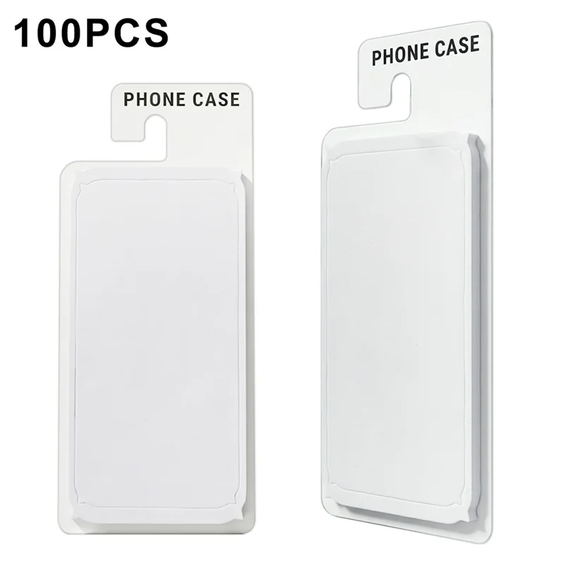 100Pcs 6-6.9 inch Phone Case Packaging Cards Foam Display Backing Hook Hole Retail Cards - White