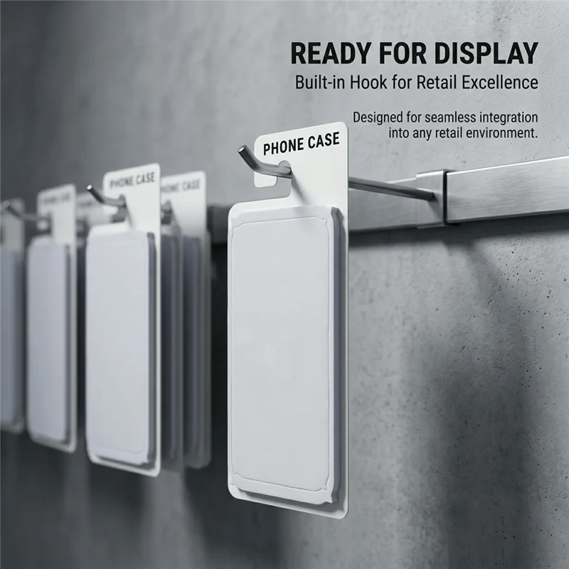 100Pcs 6-6.9 inch Phone Case Packaging Cards Foam Display Backing Hook Hole Retail Cards - White