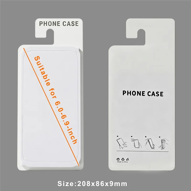100Pcs 6-6.9 inch Phone Case Packaging Cards Foam Display Backing Hook Hole Retail Cards - White