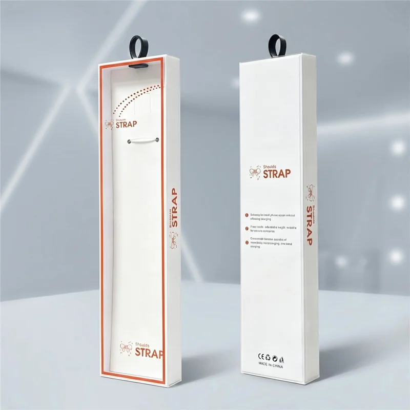 100Pcs Phone Strap Lanyard Packaging Box with Transparent Window for Mobile Phone Accessories - White