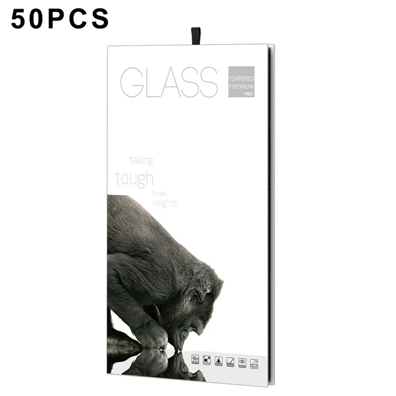 50Pcs 12 inch Tempered Glass Screen Protector Packaging Box Foldable Hard Case with Hook - White