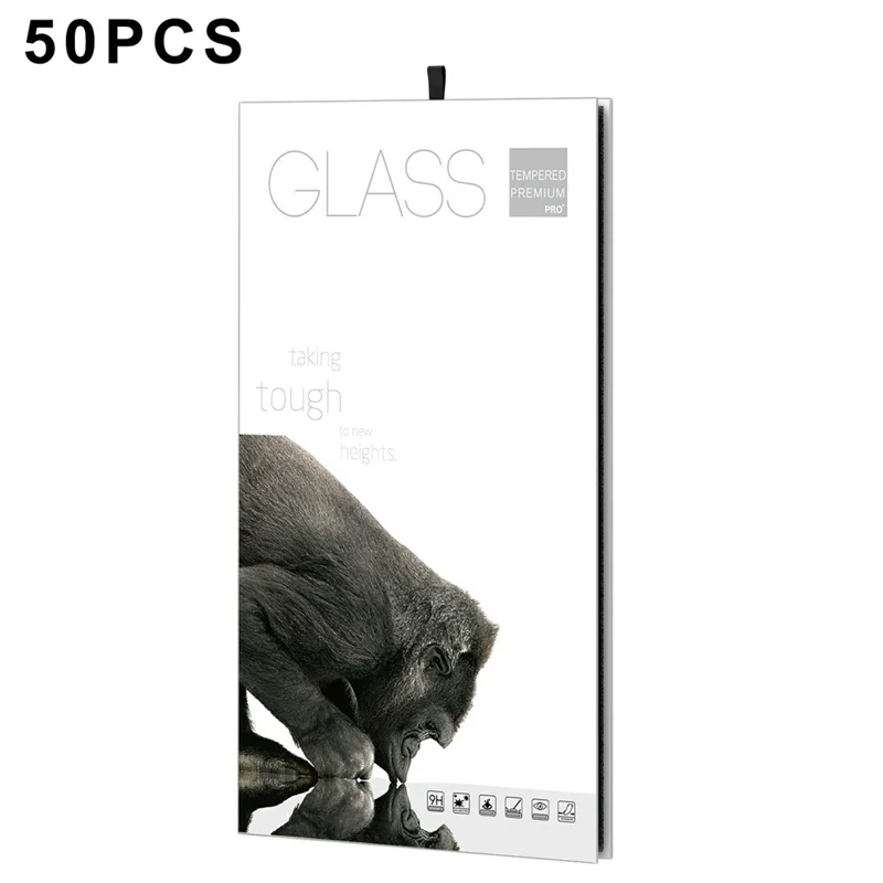 50Pcs 15 inch Tempered Glass Screen Protector Packaging Box Foldable Hard Case with Hook - White
