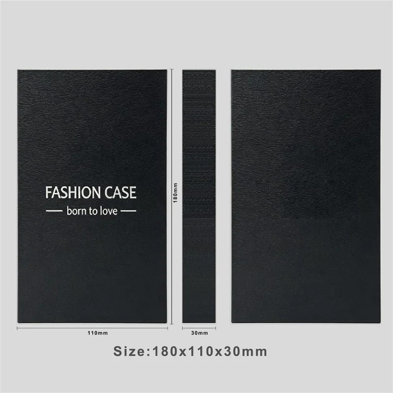 50Pcs 5.8-6.8 inch Phone Case Packaging Box Lychee Texture Foldable Gift Box with Foam Insert - Black