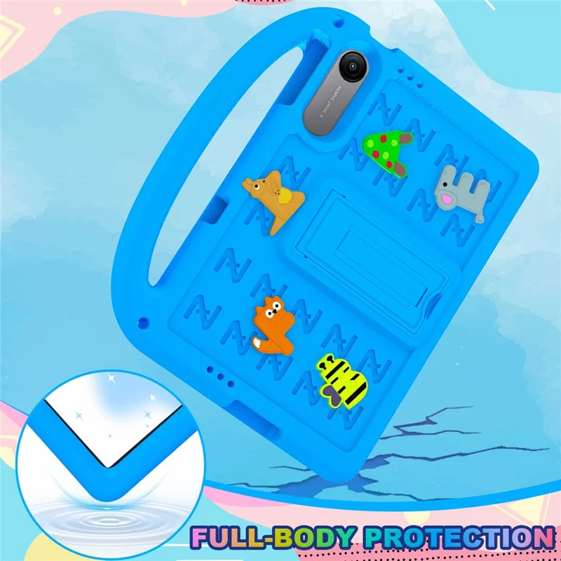For Xiaomi Redmi Pad 2 SE  /  Redmi Pad 2 9.7  /  Poco Pad C1 Kickstand Case EVA + PC Tablet Protection Cover with Shoulder Strap - Blue
