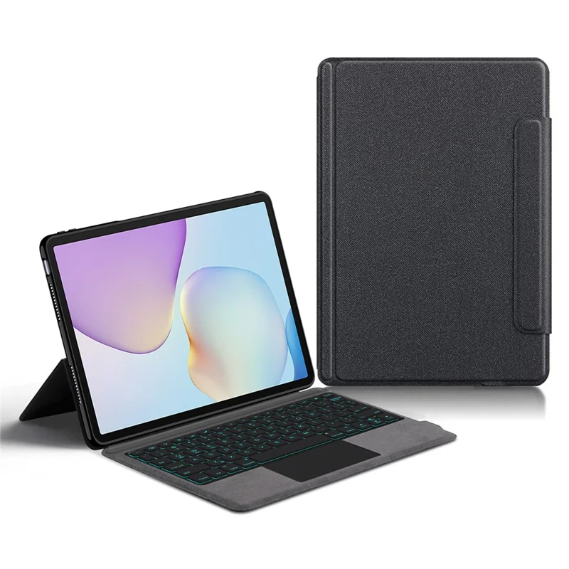 Funda de Cuero para Huawei MatePad 11.5 (2026) + Teclado con Panel Táctil Bluetooth Compatible con Retroiluminación - Negro