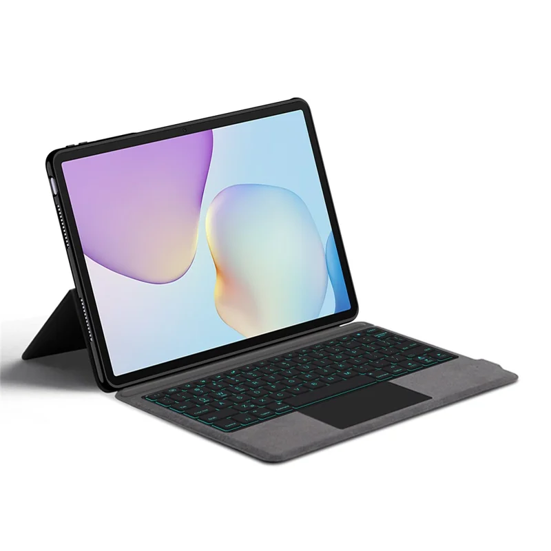 Funda de Cuero para Huawei MatePad 11.5 (2026) + Teclado con Panel Táctil Bluetooth Compatible con Retroiluminación - Negro