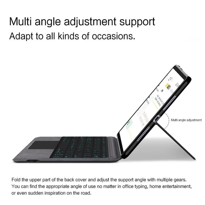 Funda de Cuero para Huawei MatePad 11.5 (2026) + Teclado con Panel Táctil Bluetooth Compatible con Retroiluminación - Negro
