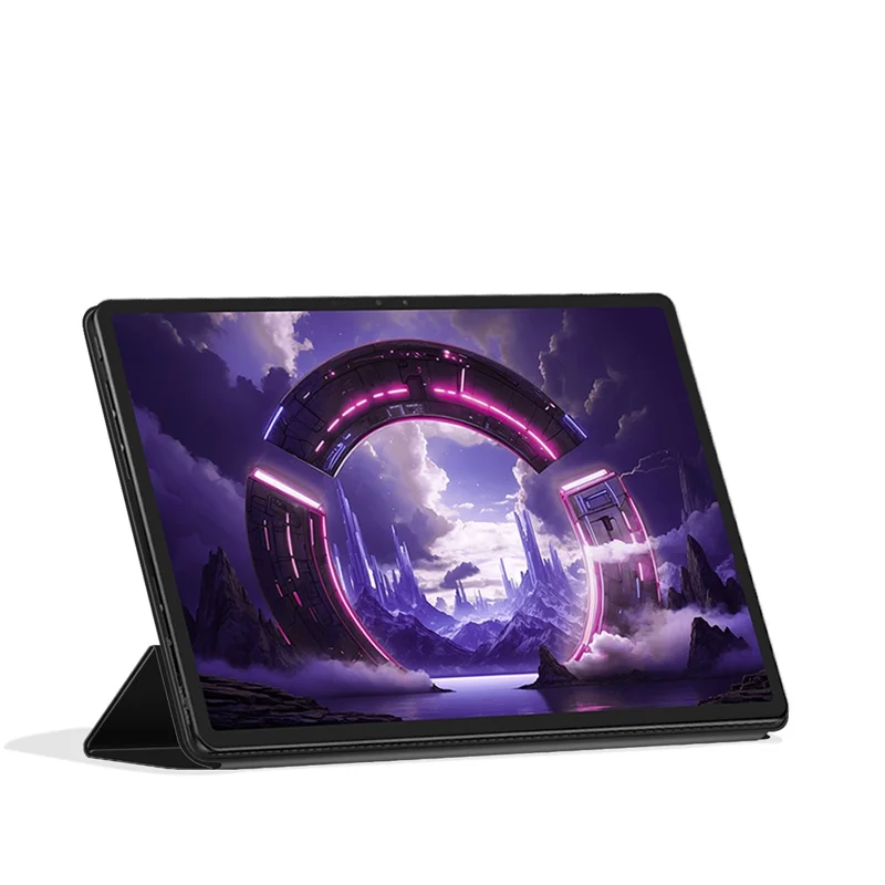 Für Lenovo Legion Y900 Ledertasche Origami-Ständer magnetische Tablet-Hülle - Schwarz