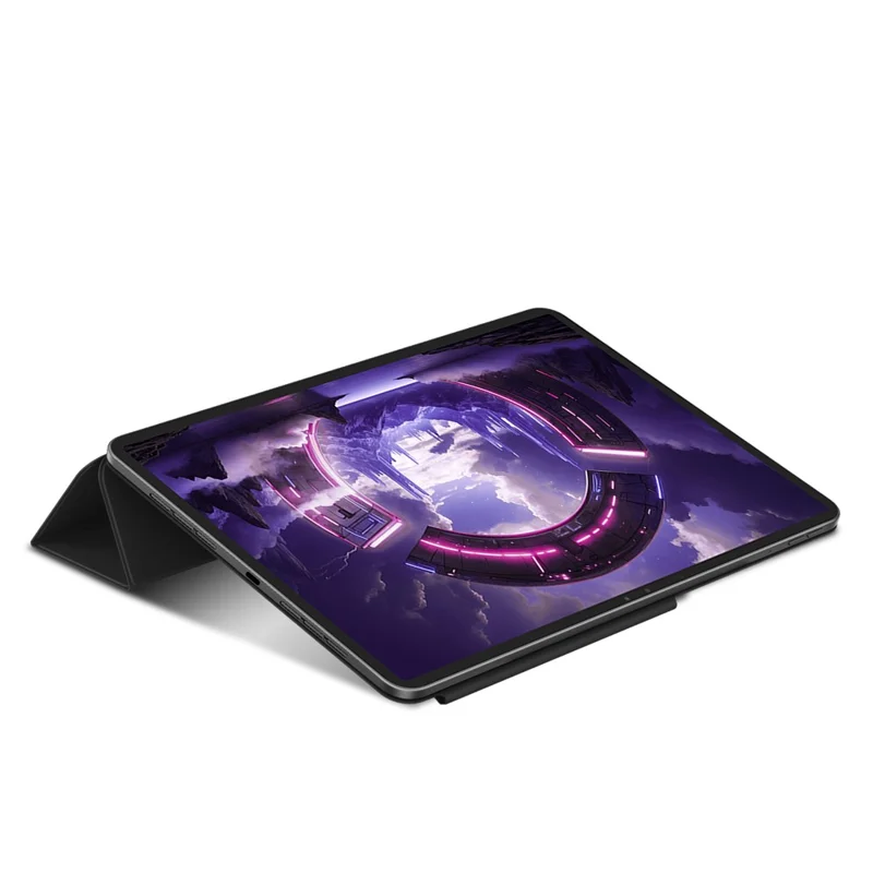 Für Lenovo Legion Y900 Ledertasche Origami-Ständer magnetische Tablet-Hülle - Schwarz