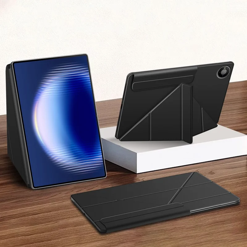 For Huawei MatePad Pro Max Y-type Stand Cover Anti-scratch Magnetic PU Leather Tablet Case - Black