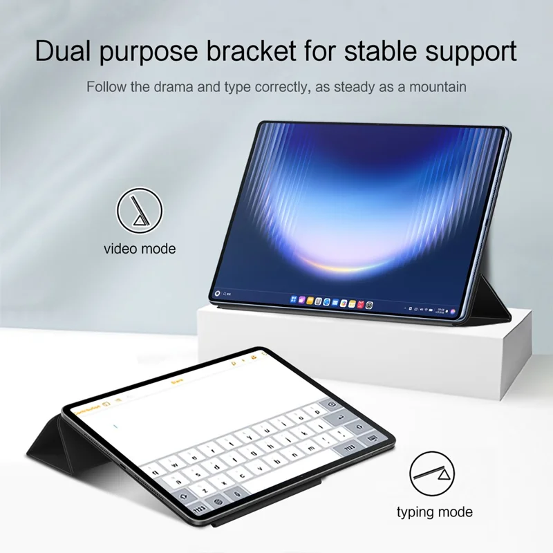 For Huawei MatePad Pro Max Y-type Stand Cover Anti-scratch Magnetic PU Leather Tablet Case - Black