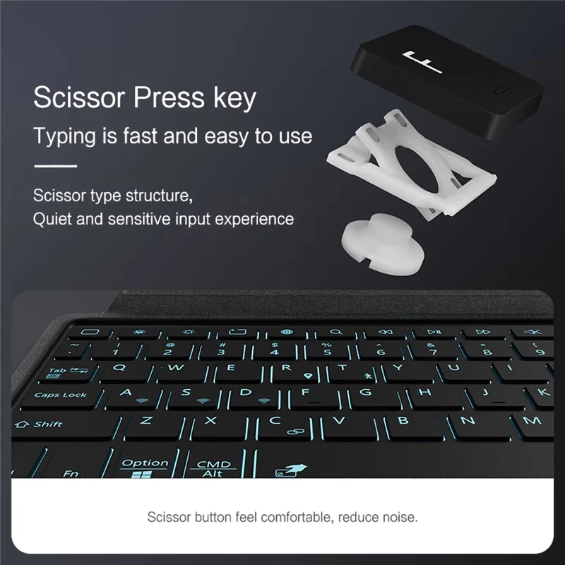For Huawei Qingyun C5 (4rd Gen) Leather Case + Bluetooth-Compatible Keyboard with Backlight Trackpad