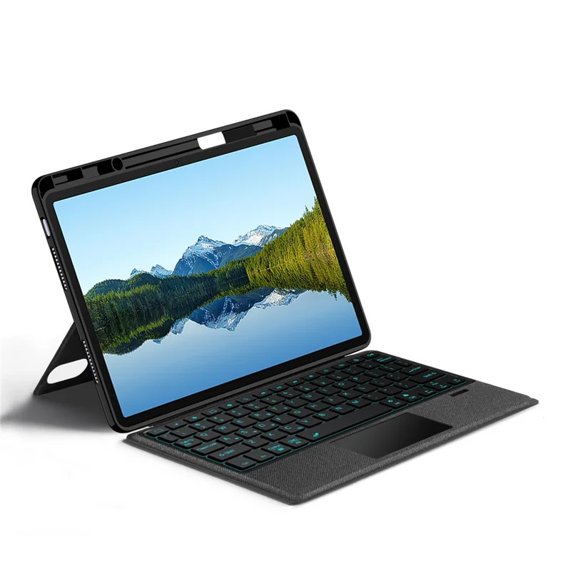 For Huawei Qingyun C5 (4rd Gen) Leather Case + Bluetooth-Compatible Keyboard with Backlight Trackpad