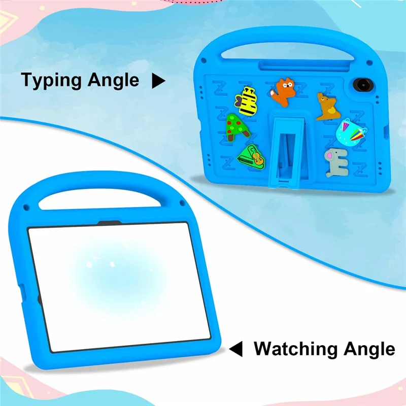 Kickstand Case For Samsung Galaxy Tab S11 / Tab S10 FE / Tab S10 Lite EVA + PC Tablet Protection Cover with Shoulder Strap - Blue