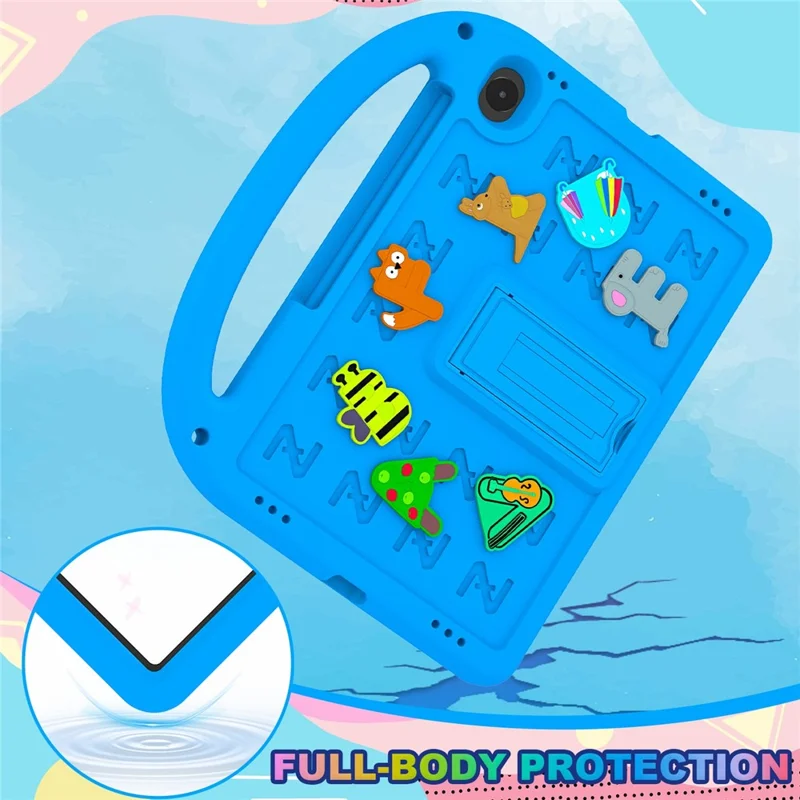 Kickstand Case For Samsung Galaxy Tab S11 / Tab S10 FE / Tab S10 Lite EVA + PC Tablet Protection Cover with Shoulder Strap - Blue