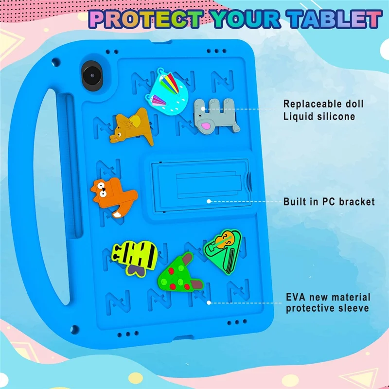 Kickstand Case For Samsung Galaxy Tab S11 / Tab S10 FE / Tab S10 Lite EVA + PC Tablet Protection Cover with Shoulder Strap - Blue