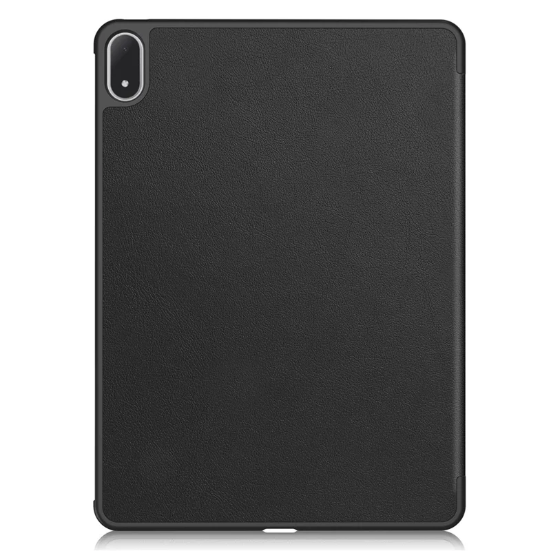 For Oppo Pad 5 Pro / OnePlus Pad 4 PU Leather Tablet Case Anti-drop Tri-Fold Stand Slim Protective Cover - Black