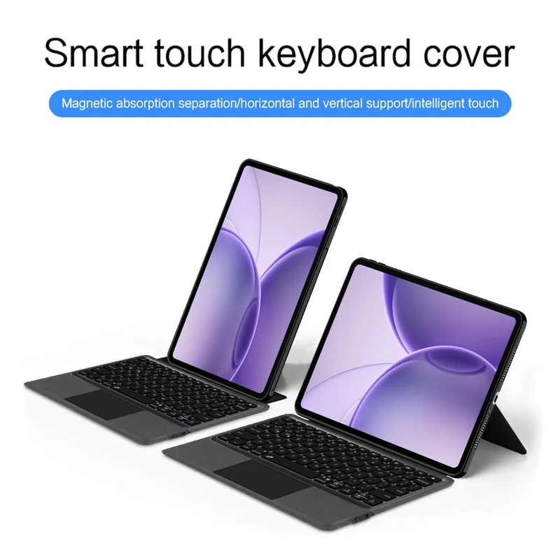 Voor Oppo Pad 6 Leren Hoes + Bluetooth-compatibele Toetsenbord met Achtergrondverlichting Trackpad
