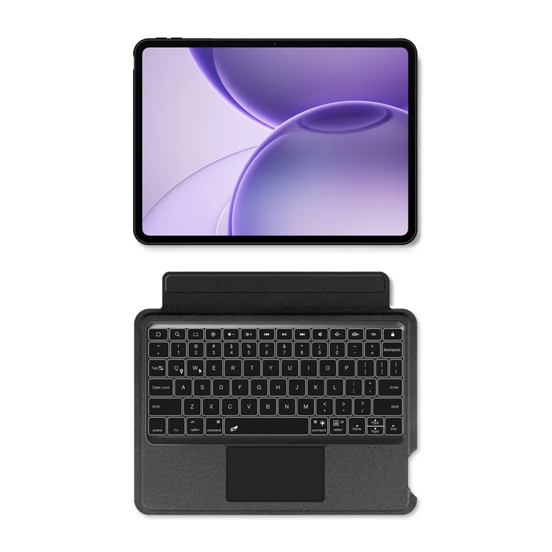 Voor Oppo Pad 6 Leren Hoes + Bluetooth-compatibele Toetsenbord met Achtergrondverlichting Trackpad