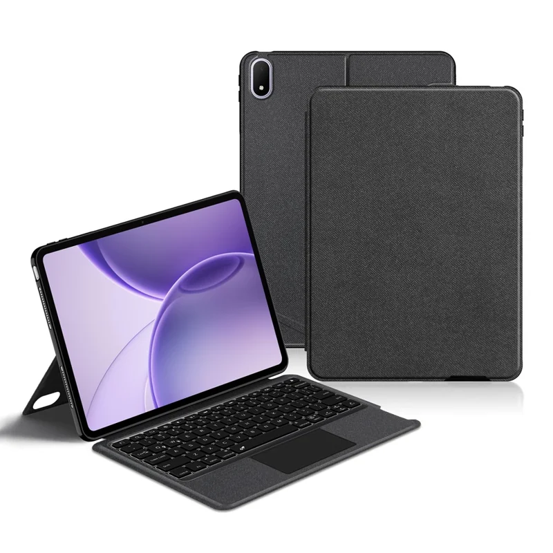 Voor Oppo Pad 6 Leren Hoes + Bluetooth-compatibele Toetsenbord met Achtergrondverlichting Trackpad